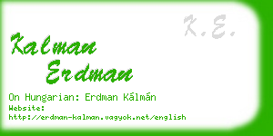 kalman erdman business card